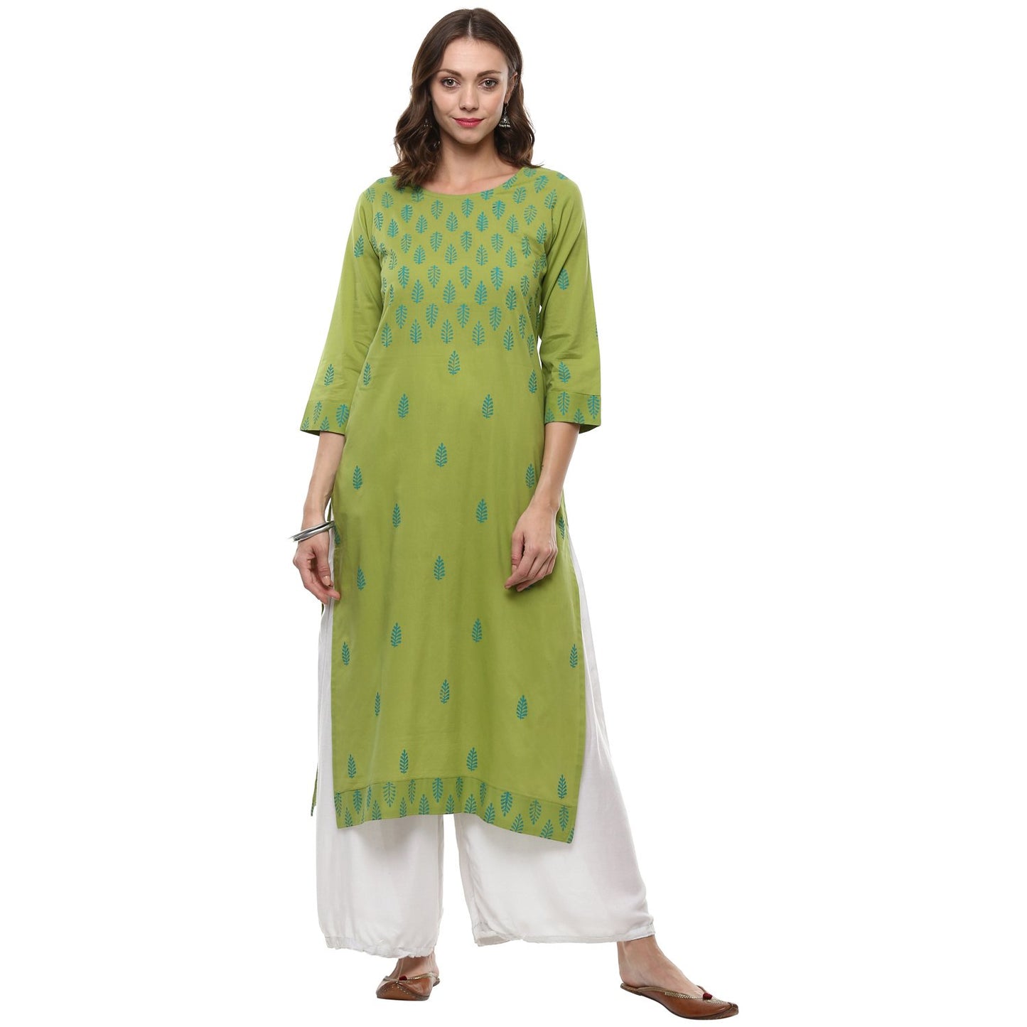 RAJMANDIRFABRICS Women's Cotton Straight Hand Block Printed Kurti